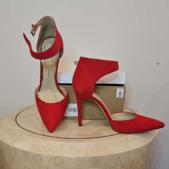 Jessica Simpson Red Suede Heels - Picture 1 of 4